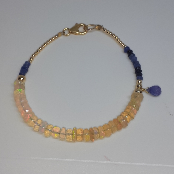 COPY - Opal( welo Ethiopian) blue sapphire tanzanite 24 k - Picture 3 of 8